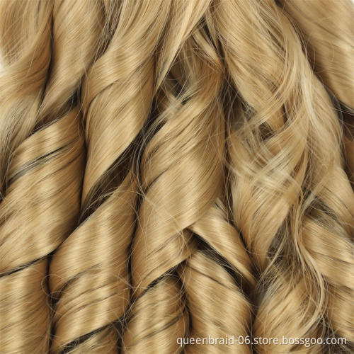 20 Inch Synthetic Loose Wave Crochet Braids Hair Pre Stretched Ombre Braiding Hair Extensions For Black Women